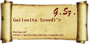 Gallovits Szevér névjegykártya